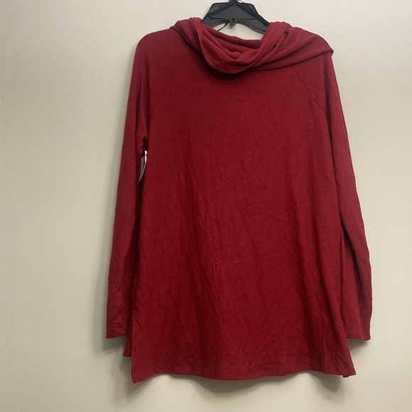 Gibson Look Red Convertible Neckline Long Sleeved Sweater Top Womens Large NEW - Picture 7 of 7